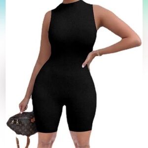 Black Sleeveless Bodycon Romper